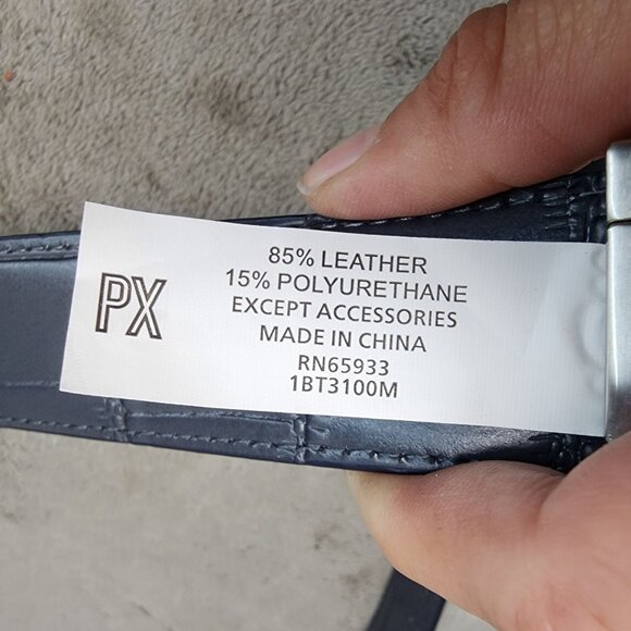 PX Belt Mens 32 Blue Reversible Gray Leather *NWT* - Picture 5 of 8